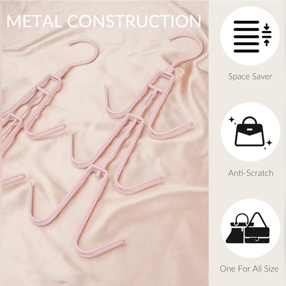 Pink Metal Hanging Handbag/Backpack Storage Hook - Picture 4 of 5